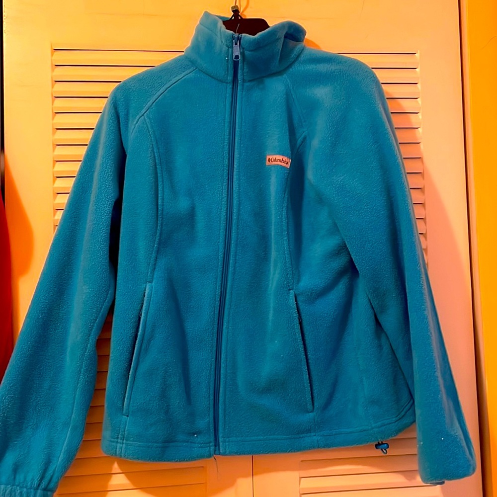 Columbia Women’s Benton Springs Fleece Jacket Zip Up; Like New; Blue Chill; M